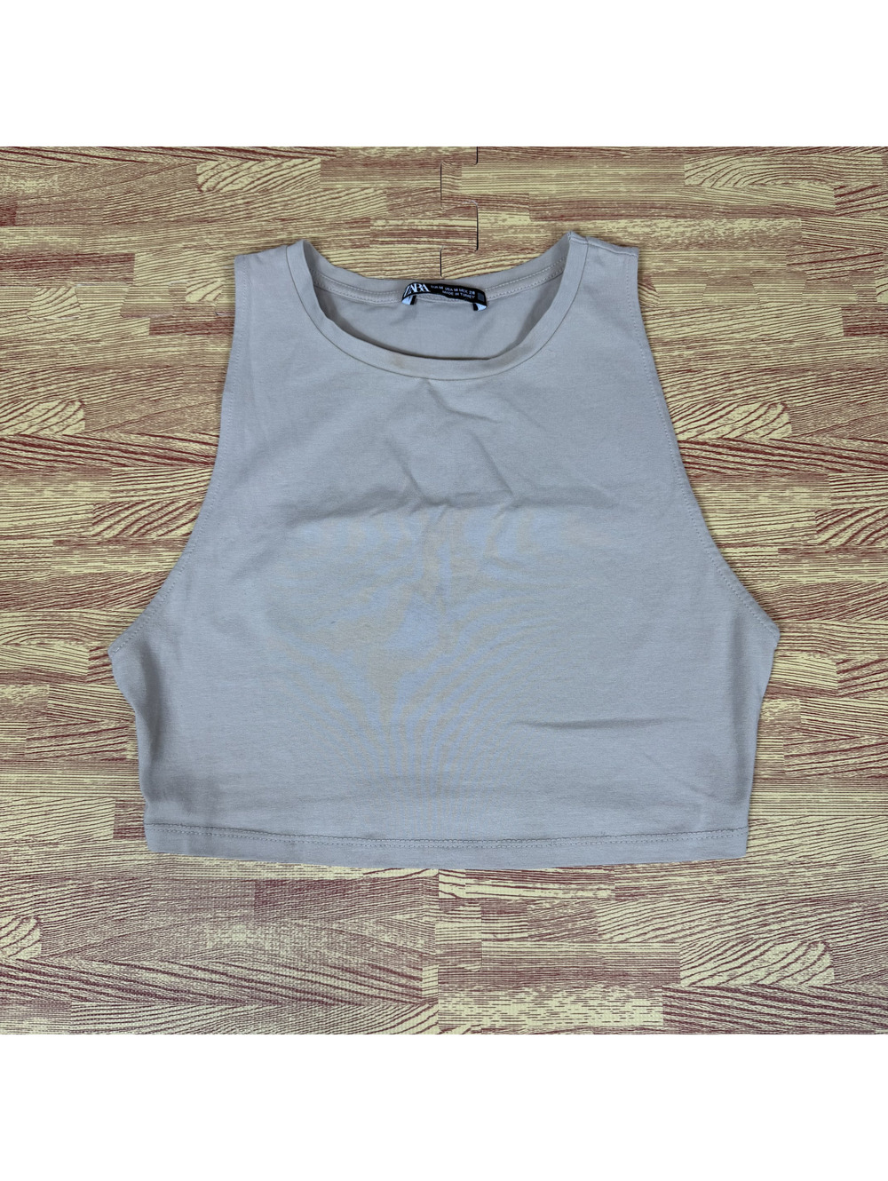 ZARA Beige Crop Tank Top Medium